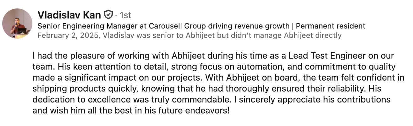 LinkedIn Recommendation