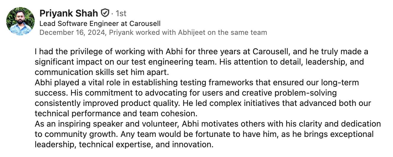 LinkedIn Recommendation