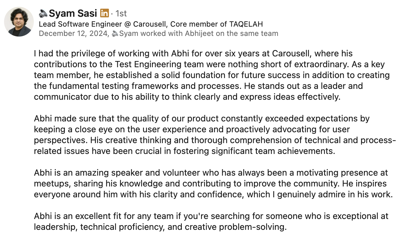 LinkedIn Recommendation