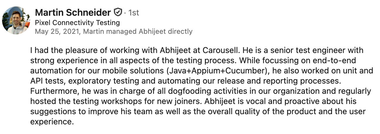 LinkedIn Recommendation