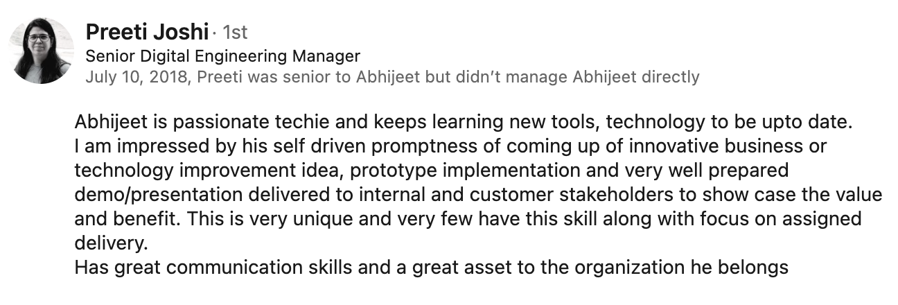 LinkedIn Recommendation